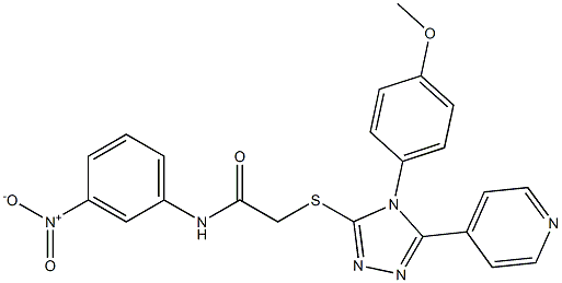 N-{3-nitrophenyl}-2-{[4-(4-methoxyphenyl)-5-(4-pyridinyl)-4H-1,2,4-triazol-3-yl]sulfanyl}acetamide Struktur