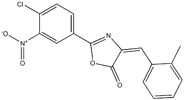 2-{4-chloro-3-nitrophenyl}-4-(2-methylbenzylidene)-1,3-oxazol-5(4H)-one Struktur