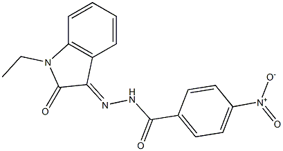 N'-(1-ethyl-2-oxo-1,2-dihydro-3H-indol-3-ylidene)-4-nitrobenzohydrazide Struktur