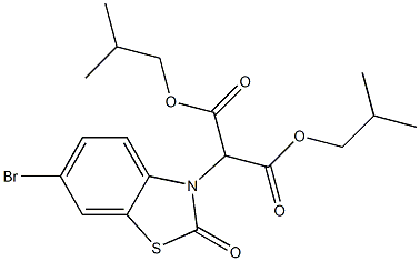 bis(2-methylpropyl) 2-(6-bromo-2-oxo-1,3-benzothiazol-3(2H)-yl)propanedioate Struktur