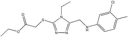 ethyl [(5-{[(3-chloro-4-methylphenyl)amino]methyl}-4-ethyl-4H-1,2,4-triazol-3-yl)sulfanyl]acetate Struktur