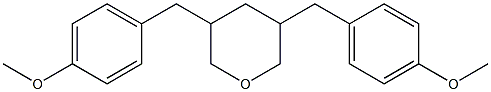 3,5-bis(4-methoxybenzyl)tetrahydro-2H-pyran Struktur