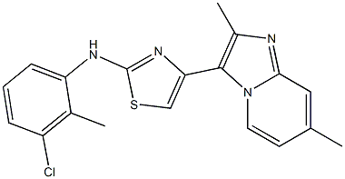 N-(3-chloro-2-methylphenyl)-4-(2,7-dimethylimidazo[1,2-a]pyridin-3-yl)-1,3-thiazol-2-amine Struktur