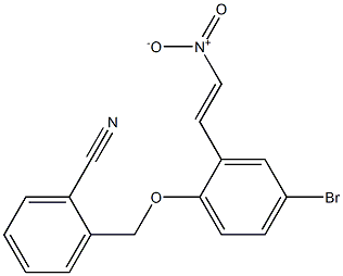 2-[(4-bromo-2-{2-nitrovinyl}phenoxy)methyl]benzonitrile Struktur