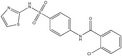 2-chloro-N-{4-[(1,3-thiazol-2-ylamino)sulfonyl]phenyl}benzamide Struktur