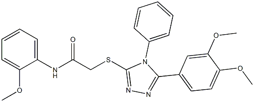 2-{[5-(3,4-dimethoxyphenyl)-4-phenyl-4H-1,2,4-triazol-3-yl]sulfanyl}-N-(2-methoxyphenyl)acetamide Struktur