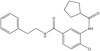 4-chloro-3-[(cyclopentylcarbonyl)amino]-N-(2-phenylethyl)benzamide Struktur