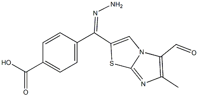 4-{2-[(6-methylimidazo[2,1-b][1,3]thiazol-5-yl)carbonyl]carbohydrazonoyl}benzoic acid Struktur