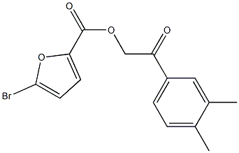 2-(3,4-dimethylphenyl)-2-oxoethyl 5-bromo-2-furoate Struktur