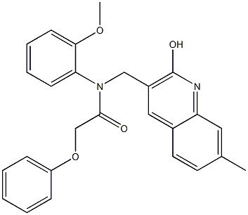 N-[(2-hydroxy-7-methyl-3-quinolinyl)methyl]-N-(2-methoxyphenyl)-2-phenoxyacetamide Struktur