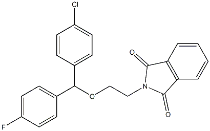 2-{2-[(4-chlorophenyl)(4-fluorophenyl)methoxy]ethyl}-1H-isoindole-1,3(2H)-dione Struktur