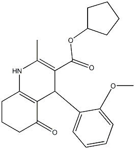 cyclopentyl 2-methyl-4-[2-(methyloxy)phenyl]-5-oxo-1,4,5,6,7,8-hexahydroquinoline-3-carboxylate Struktur