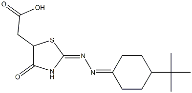 {2-[(4-tert-butylcyclohexylidene)hydrazono]-4-oxo-1,3-thiazolidin-5-yl}acetic acid Struktur