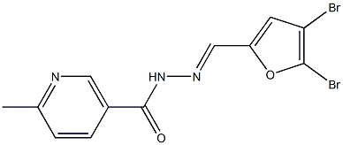 N'-[(4,5-dibromo-2-furyl)methylene]-6-methylnicotinohydrazide Struktur