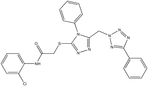 N-(2-chlorophenyl)-2-({4-phenyl-5-[(5-phenyl-2H-tetraazol-2-yl)methyl]-4H-1,2,4-triazol-3-yl}sulfanyl)acetamide Struktur