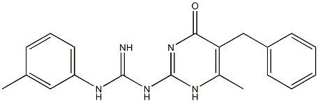 N-(5-benzyl-6-methyl-4-oxo-1,4-dihydro-2-pyrimidinyl)-N'-(3-methylphenyl)guanidine Struktur