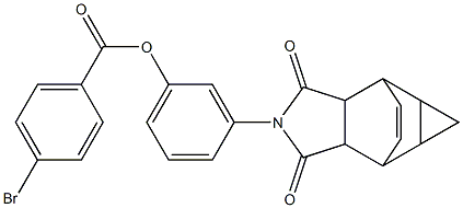 3-(3,5-dioxo-4-azatetracyclo[5.3.2.0~2,6~.0~8,10~]dodec-11-en-4-yl)phenyl 4-bromobenzoate Struktur