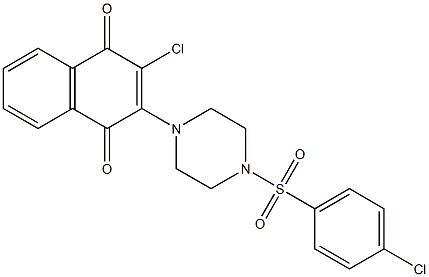 2-chloro-3-{4-[(4-chlorophenyl)sulfonyl]-1-piperazinyl}naphthoquinone Struktur