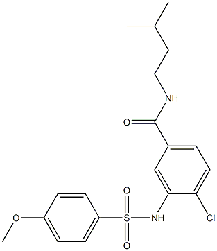 4-chloro-N-isopentyl-3-{[(4-methoxyphenyl)sulfonyl]amino}benzamide Struktur