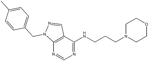 N-[1-(4-methylbenzyl)-1H-pyrazolo[3,4-d]pyrimidin-4-yl]-N-[3-(4-morpholinyl)propyl]amine Struktur