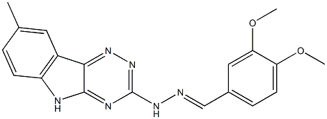 3,4-dimethoxybenzaldehyde (8-methyl-5H-[1,2,4]triazino[5,6-b]indol-3-yl)hydrazone Struktur