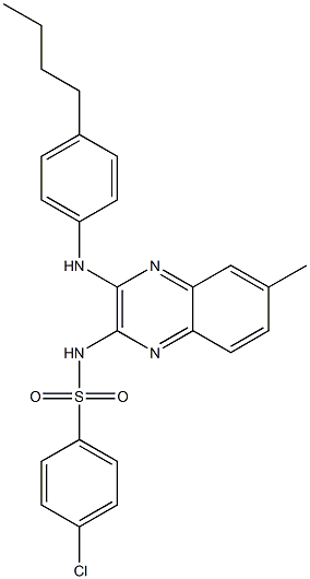 N-[3-(4-butylanilino)-6-methyl-2-quinoxalinyl]-4-chlorobenzenesulfonamide Struktur