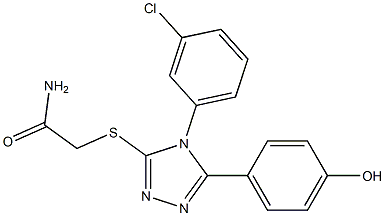 2-{[4-(3-chlorophenyl)-5-(4-hydroxyphenyl)-4H-1,2,4-triazol-3-yl]sulfanyl}acetamide Struktur