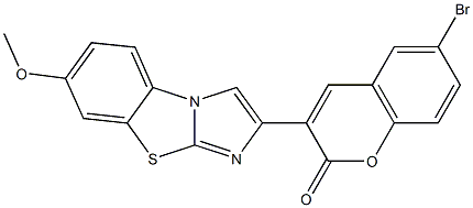 6-bromo-3-(7-methoxyimidazo[2,1-b][1,3]benzothiazol-2-yl)-2H-chromen-2-one Struktur