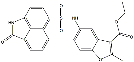 ethyl 2-methyl-5-{[(2-oxo-1,2-dihydrobenzo[cd]indol-6-yl)sulfonyl]amino}-1-benzofuran-3-carboxylate Structure