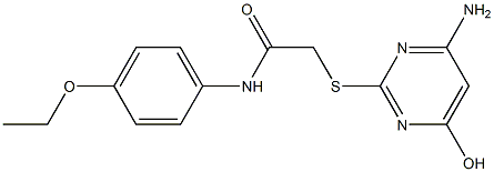 2-[(4-amino-6-hydroxypyrimidin-2-yl)sulfanyl]-N-[4-(ethyloxy)phenyl]acetamide Struktur