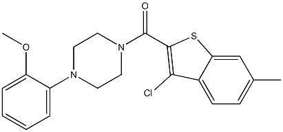 2-{4-[(3-chloro-6-methyl-1-benzothien-2-yl)carbonyl]-1-piperazinyl}phenyl methyl ether Struktur