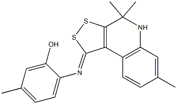 5-methyl-2-[(4,4,7-trimethyl-4,5-dihydro-1H-[1,2]dithiolo[3,4-c]quinolin-1-ylidene)amino]phenol Struktur