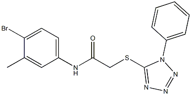 N-(4-bromo-3-methylphenyl)-2-[(1-phenyl-1H-tetraazol-5-yl)sulfanyl]acetamide Struktur