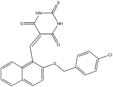 5-({2-[(4-chlorobenzyl)oxy]-1-naphthyl}methylene)-2-thioxodihydro-4,6(1H,5H)-pyrimidinedione Struktur