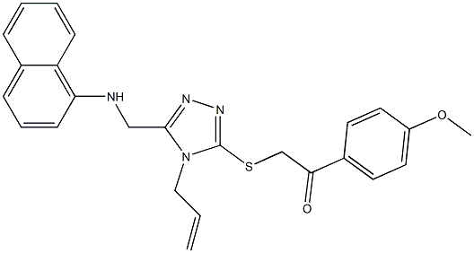 2-({4-allyl-5-[(1-naphthylamino)methyl]-4H-1,2,4-triazol-3-yl}sulfanyl)-1-(4-methoxyphenyl)ethanone Struktur