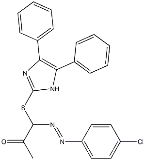 1-[(4-chlorophenyl)diazenyl]-1-[(4,5-diphenyl-1H-imidazol-2-yl)sulfanyl]acetone Struktur