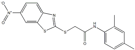 N-(2,4-dimethylphenyl)-2-({6-nitro-1,3-benzothiazol-2-yl}sulfanyl)acetamide Struktur