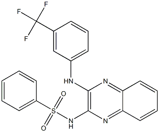 N-{3-[3-(trifluoromethyl)anilino]-2-quinoxalinyl}benzenesulfonamide Struktur