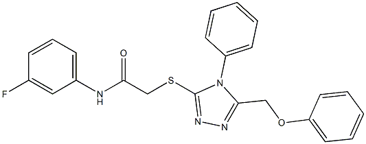 N-(3-fluorophenyl)-2-{[5-(phenoxymethyl)-4-phenyl-4H-1,2,4-triazol-3-yl]sulfanyl}acetamide Struktur