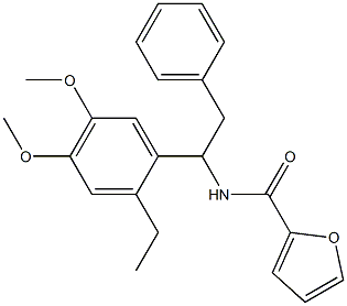 N-[1-(2-ethyl-4,5-dimethoxyphenyl)-2-phenylethyl]-2-furamide Struktur