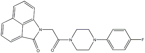 1-{2-[4-(4-fluorophenyl)-1-piperazinyl]-2-oxoethyl}benzo[cd]indol-2(1H)-one Struktur