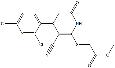 methyl {[3-cyano-4-(2,4-dichlorophenyl)-6-oxo-1,4,5,6-tetrahydro-2-pyridinyl]sulfanyl}acetate Struktur