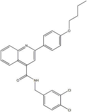 2-(4-butoxyphenyl)-N-(3,4-dichlorobenzyl)-4-quinolinecarboxamide Struktur