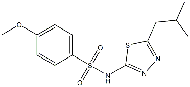 N-(5-isobutyl-1,3,4-thiadiazol-2-yl)-4-methoxybenzenesulfonamide Struktur