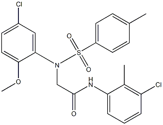 2-{5-chloro-2-methoxy[(4-methylphenyl)sulfonyl]anilino}-N-(3-chloro-2-methylphenyl)acetamide Struktur