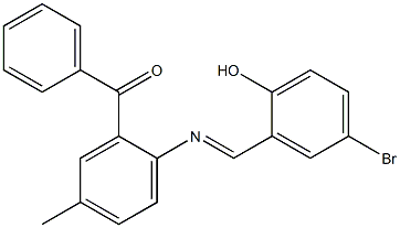 {2-[(5-bromo-2-hydroxybenzylidene)amino]-5-methylphenyl}(phenyl)methanone Struktur