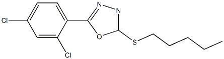 2-(2,4-dichlorophenyl)-5-(pentylsulfanyl)-1,3,4-oxadiazole Struktur