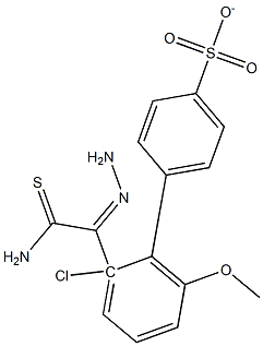 4-[2-(aminocarbothioyl)carbohydrazonoyl]-2-chloro-6-methoxyphenyl benzenesulfonate Struktur