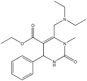 ethyl 6-[(diethylamino)methyl]-1-methyl-2-oxo-4-phenyl-1,2,3,4-tetrahydro-5-pyrimidinecarboxylate Struktur