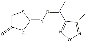 2-{[1-(4-methyl-1,2,5-oxadiazol-3-yl)ethylidene]hydrazono}-1,3-thiazolidin-4-one Struktur